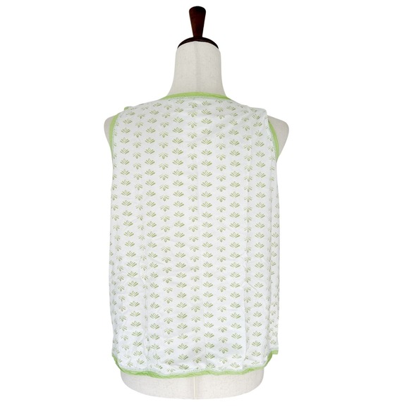 Garnet Hill‎ Green Women's Pajama Top Small 100% Cotton Green Print Sleeveless - Picture 9 of 12